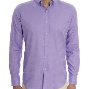 Robert Graham Men’s Size M Amory Lilac Casual Button Up Long Sleeve Dress Shirt